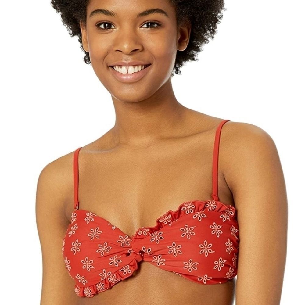California Sunshine Twist Front Bandeau Swim Top